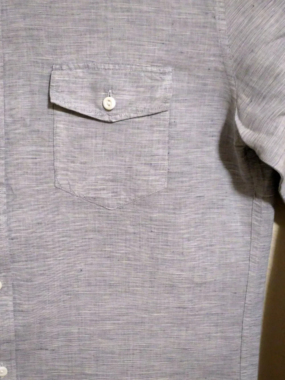 J Crew Shirt Mens Large Long Sleeve Button Baird McNutt Linen Blend Gray
